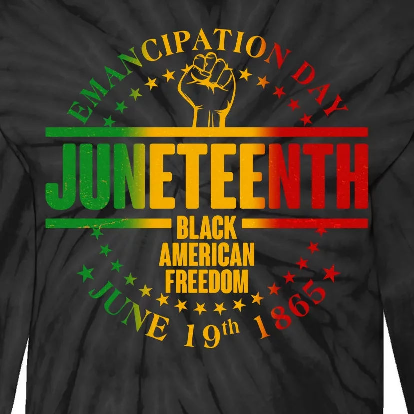 Emancipation Day Juneteenth Black American Freedom Tie-Dye Long Sleeve Shirt