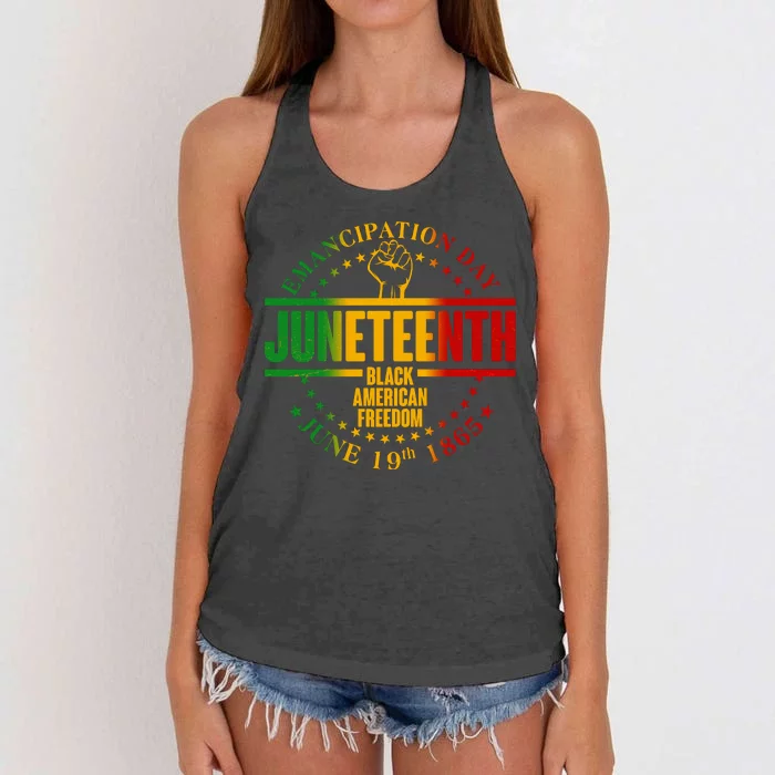 Emancipation Day Juneteenth Black American Freedom Women's Knotted Racerback Tank