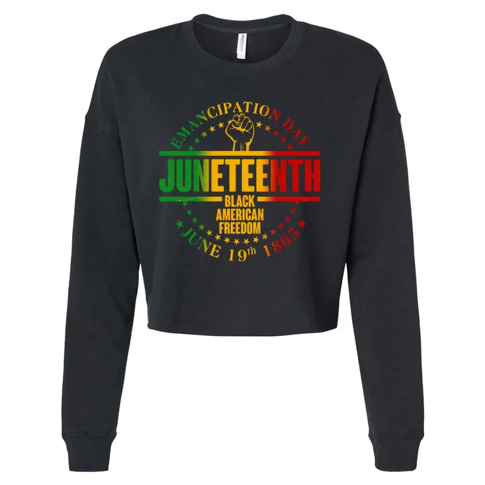 Emancipation Day Juneteenth Black American Freedom Cropped Pullover Crew