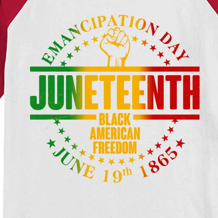 Emancipation Day Juneteenth Black American Freedom Kids Colorblock Raglan Jersey