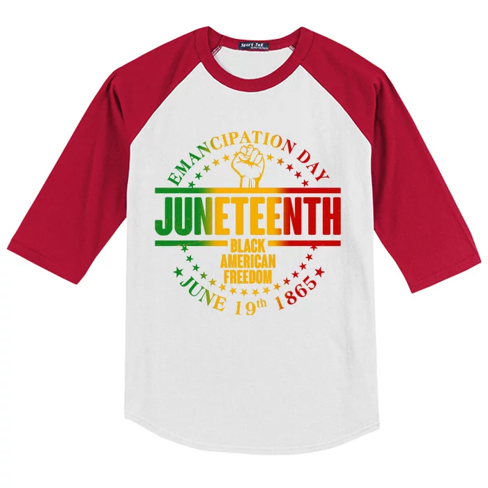 Emancipation Day Juneteenth Black American Freedom Kids Colorblock Raglan Jersey