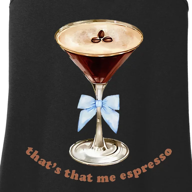 Espresso Martini Blue Bow Ladies Essential Tank