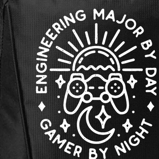 Engineering Major By Day Gamer By Night Distressed Design Funny Gift City Backpack