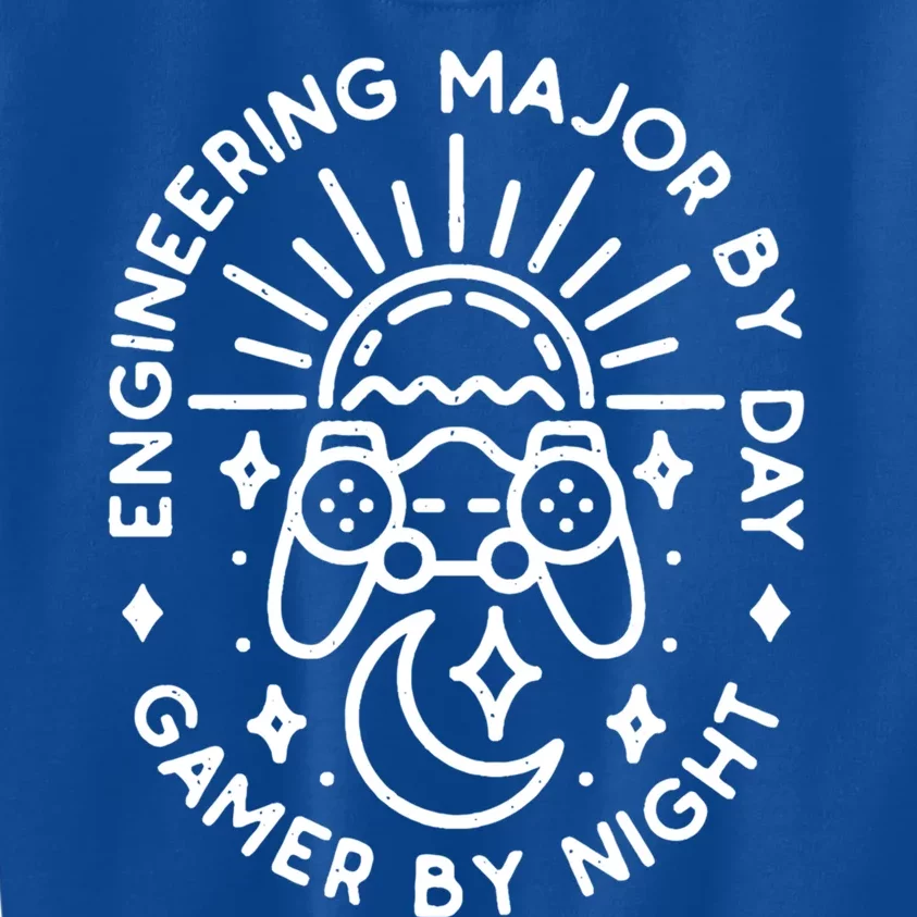 Engineering Major By Day Gamer By Night Distressed Design Funny Gift Kids Sweatshirt