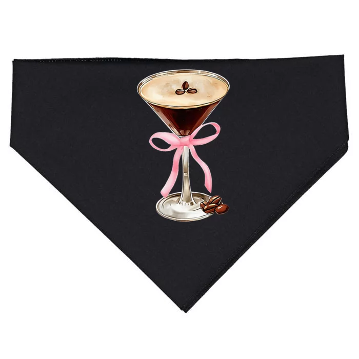 Espresso Martini Bow Graphic USA-Made Doggie Bandana