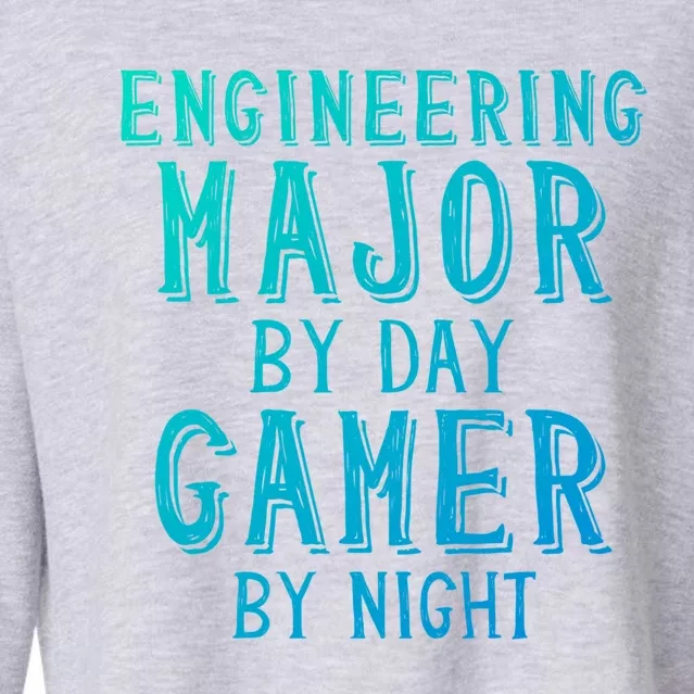 Engineering Major By Day Gamer By Night Student Engineer Gift Cropped Pullover Crew