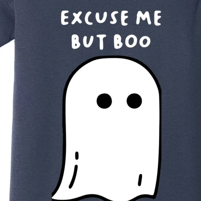 Excuse Me But Boo Cute Ghost Halloween Funny Spooky Season Baby Bodysuit