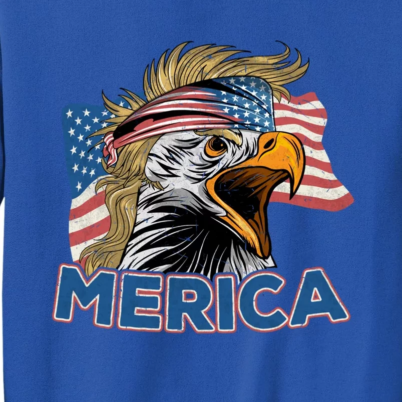 Eagle Mullet Bandana 4th Of July American Flag Merica Gift Tall Sweatshirt