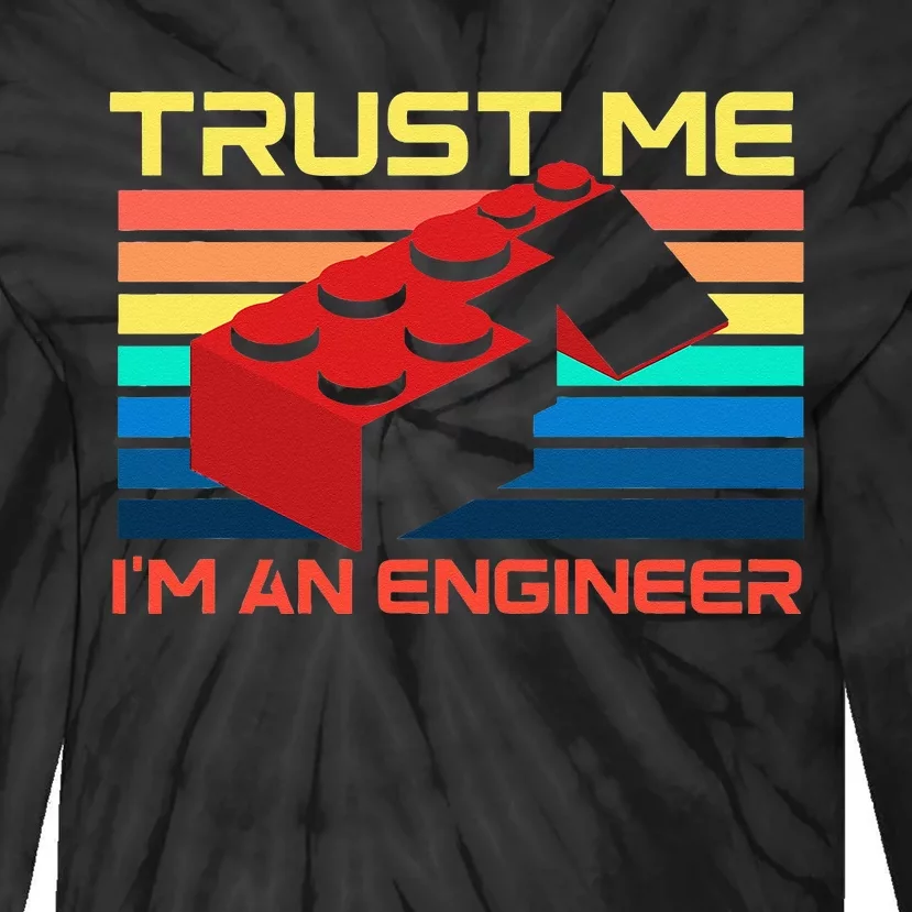 Engineer Master Builder Building Blocks Bricks Bricklayer Tie-Dye Long Sleeve Shirt