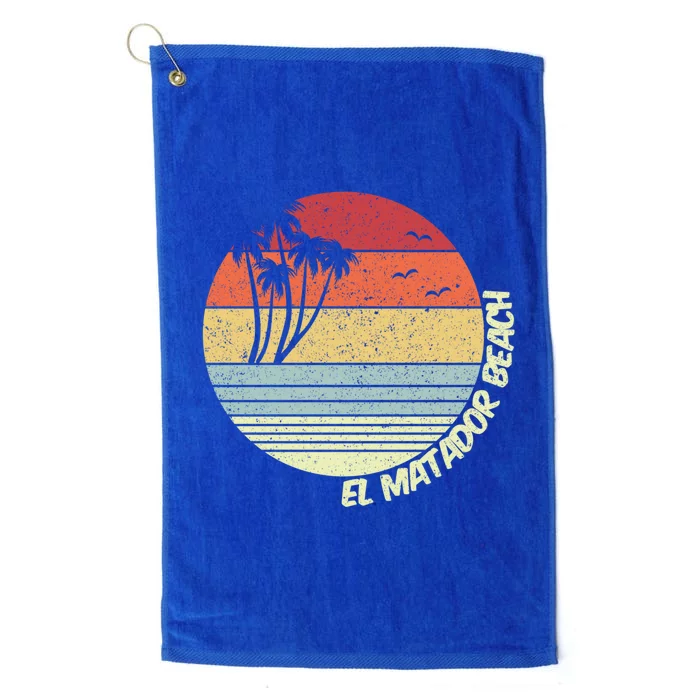 El Matador Beach California Beach Vacation Souvenir Gift Platinum Collection Golf Towel