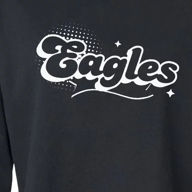 Eagles Mascot Back To School Spirit Sport Fans Game Cropped Pullover Crew