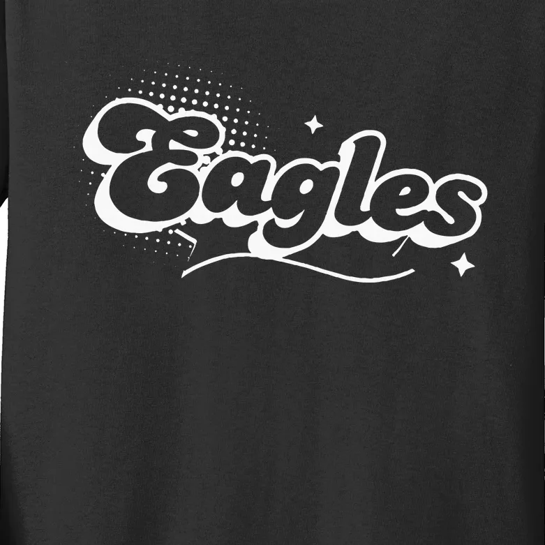 Eagles Mascot Back To School Spirit Sport Fans Game Kids Long Sleeve Shirt