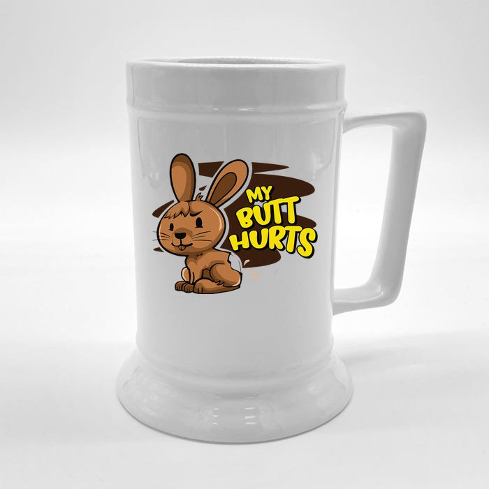 Easter My Butt Hurts Funny Chocolate Bunny Women Front & Back Beer Stein