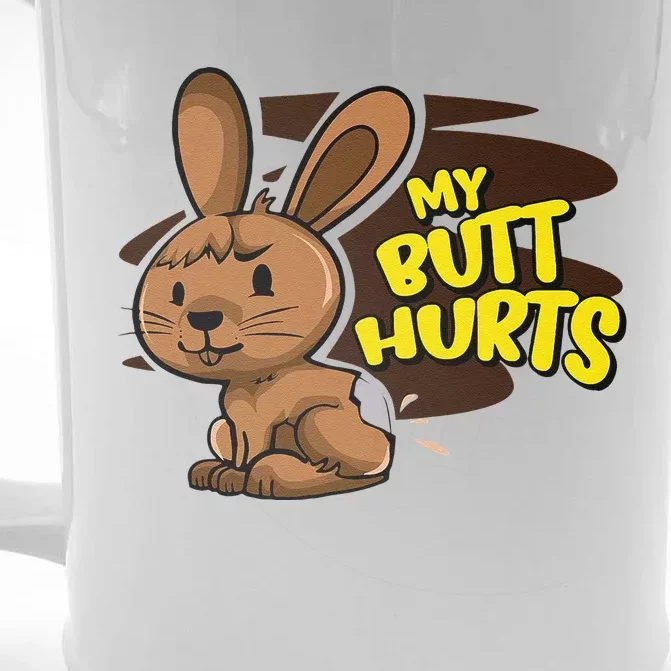 Easter My Butt Hurts Funny Chocolate Bunny Women Front & Back Beer Stein