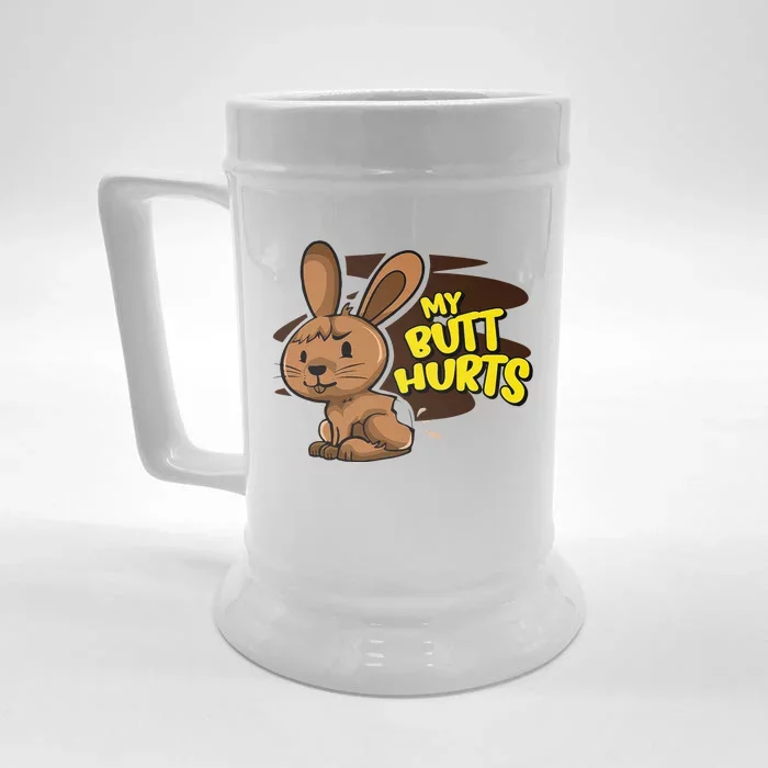 Easter My Butt Hurts Funny Chocolate Bunny Women Front & Back Beer Stein