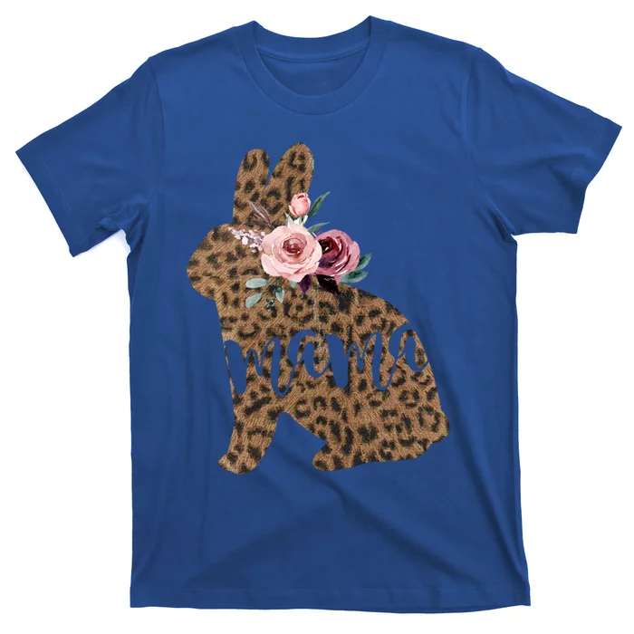 Easter Mama Bunny Floral Leopard Print Meaningful Gift T-Shirt