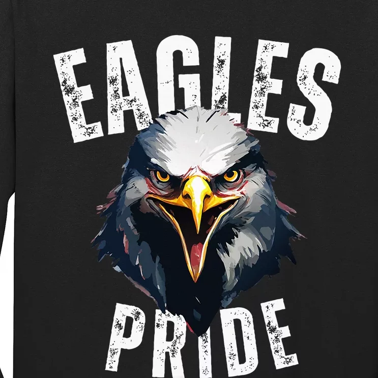 Eagles Mascot Back To School Spirit Pride Sport Fan Game Day Long Sleeve Shirt