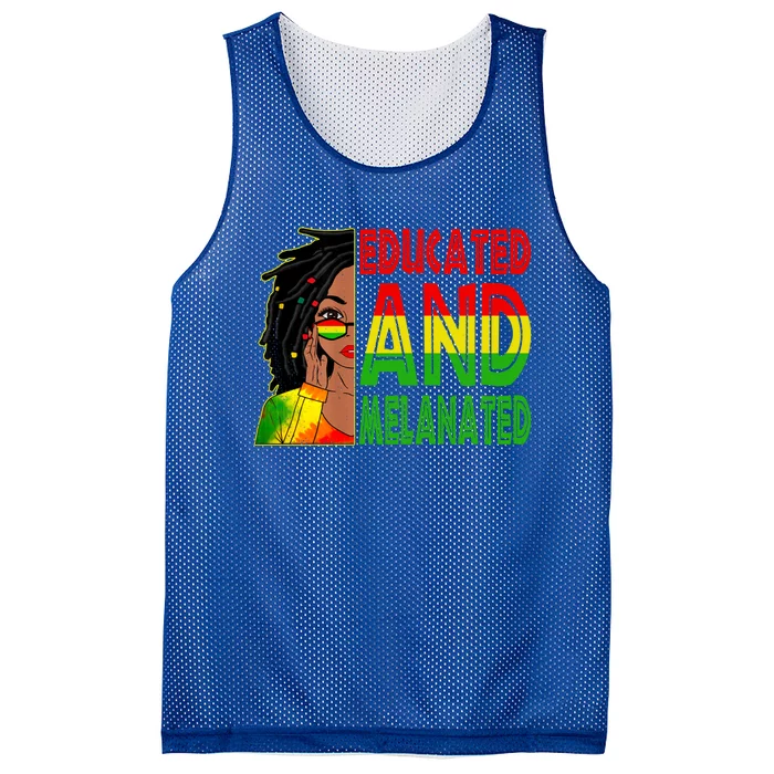 Educated Melanated Black Teacher Black History Juneteenth Gift Mesh Reversible Basketball Jersey Tank