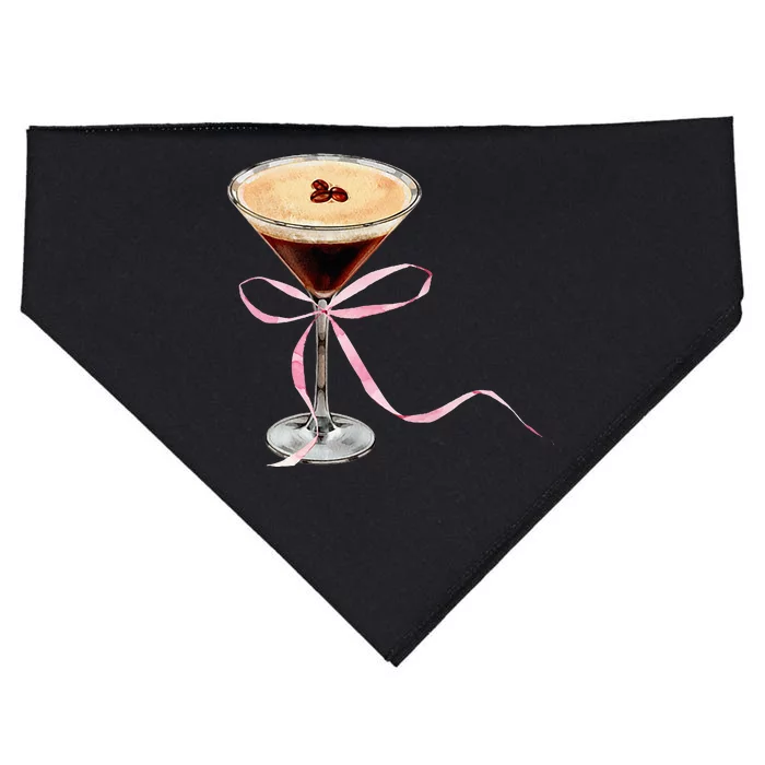 Espresso Martini Bow Graphic USA-Made Doggie Bandana