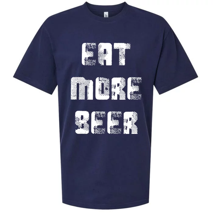 Eat More Beer Distressed Funny Drinking Sueded Cloud Jersey T-Shirt