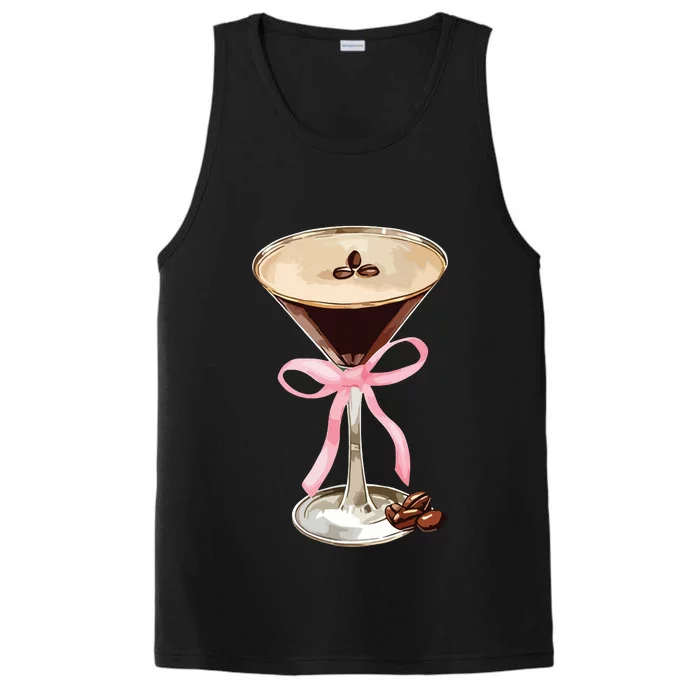 Espresso Martini Bow Graphic For Girl Women Performance Tank