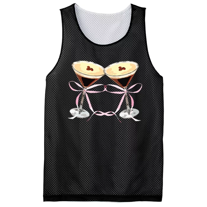 Espresso Martini Bow Graphic For Girl Women Mesh Reversible Basketball Jersey Tank