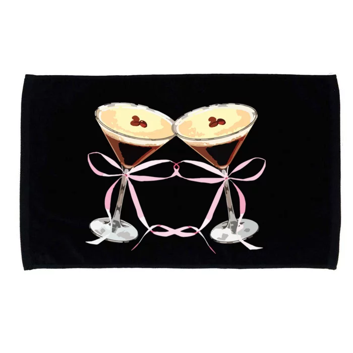 Espresso Martini Bow Graphic For Girl Women Microfiber Hand Towel