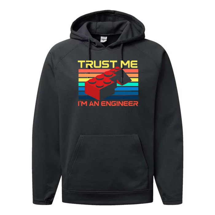 Engineer Master Builder Building Blocks Bricks Bricklayer Performance Fleece Hoodie