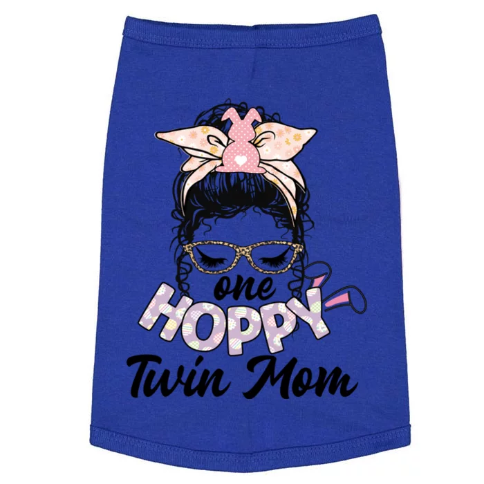 Easter Messy Bun One Hoppy Twin Mom Bunny Mom Easter Cool Gift Doggie Tank