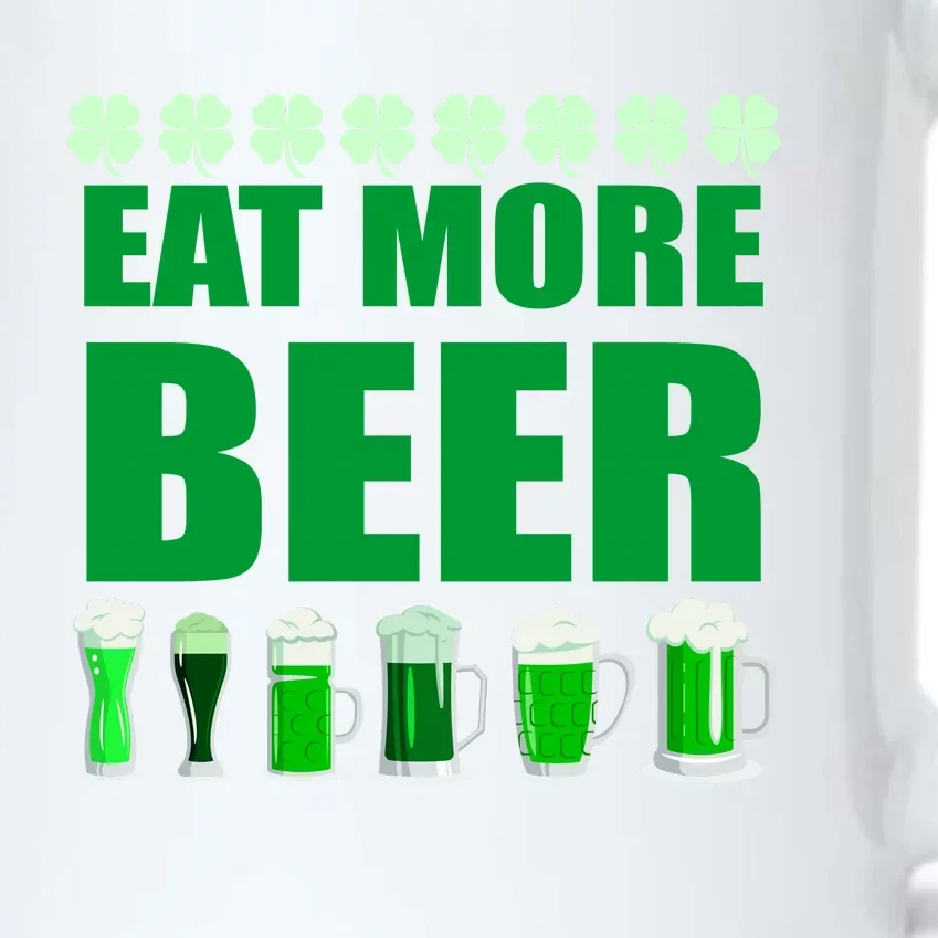 Eat More Beer St. Patrick's Day Irish Clover Green Beer Black Color Changing Mug