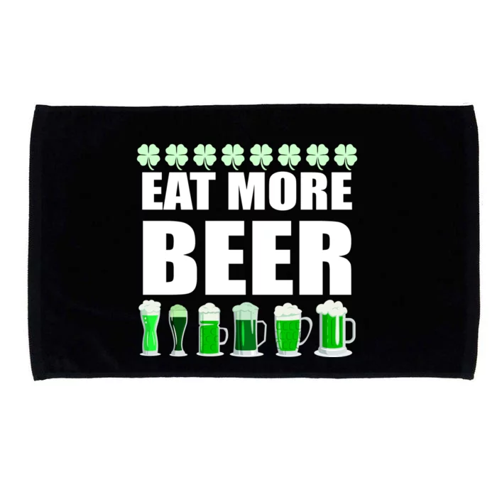 Eat More Beer St. Patrick's Day Irish Clover Green Beer Microfiber Hand Towel