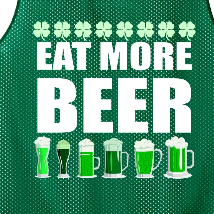 Eat More Beer St. Patrick's Day Irish Clover Green Beer Mesh Reversible Basketball Jersey Tank