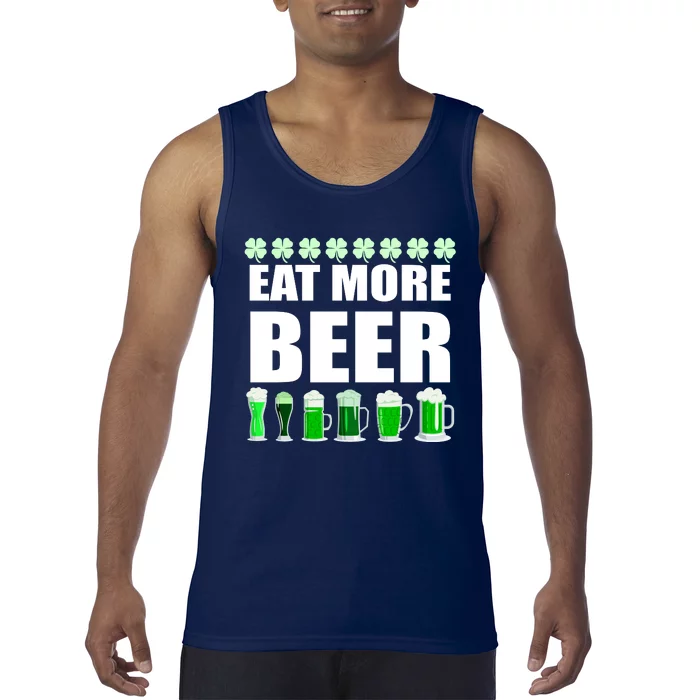 Eat More Beer St. Patrick's Day Irish Clover Green Beer Tank Top