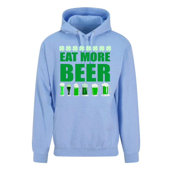 Eat More Beer St. Patrick's Day Irish Clover Green Beer Unisex Surf Hoodie