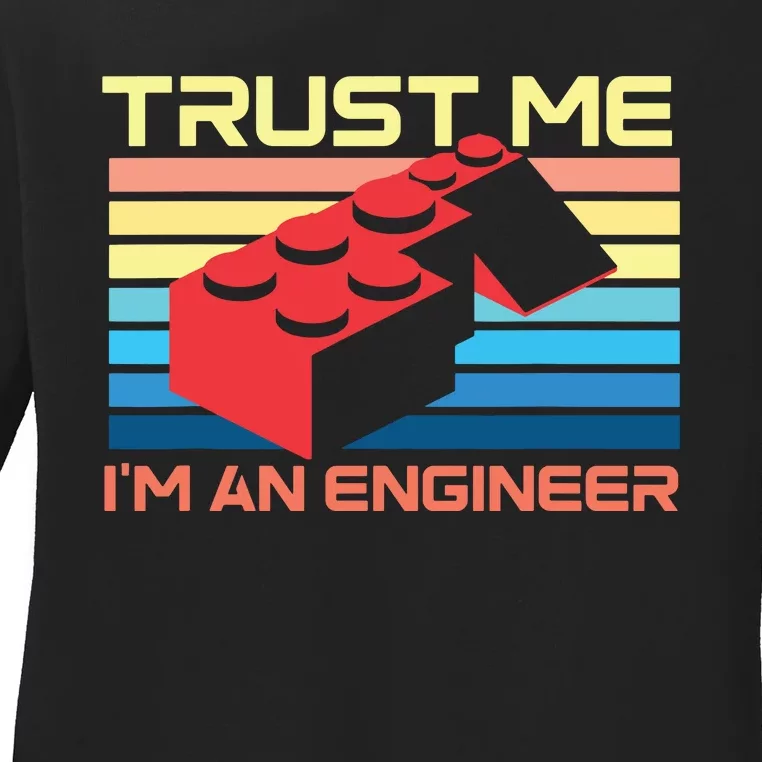 Engineer Master Builder Building Blocks Bricks Bricklayer Ladies Long Sleeve Shirt