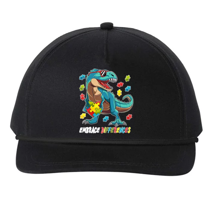 Embrace Differences Autism Awareness Dino Snapback Five-Panel Rope Hat