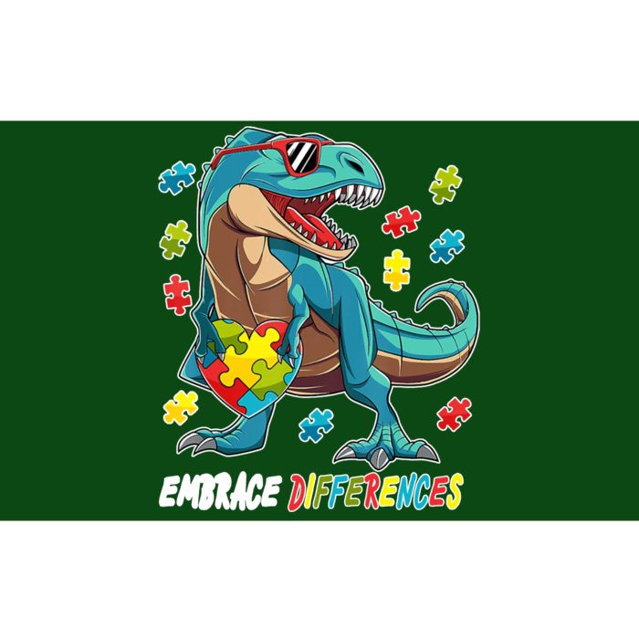 Embrace Differences Autism Awareness Dino Bumper Sticker