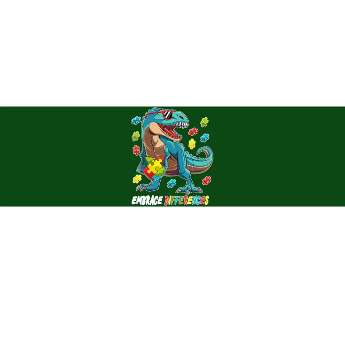 Embrace Differences Autism Awareness Dino Bumper Sticker