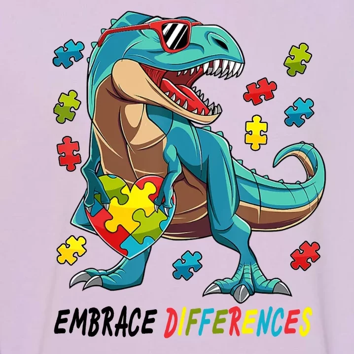 Embrace Differences Autism Awareness Dino Garment-Dyed Sweatshirt