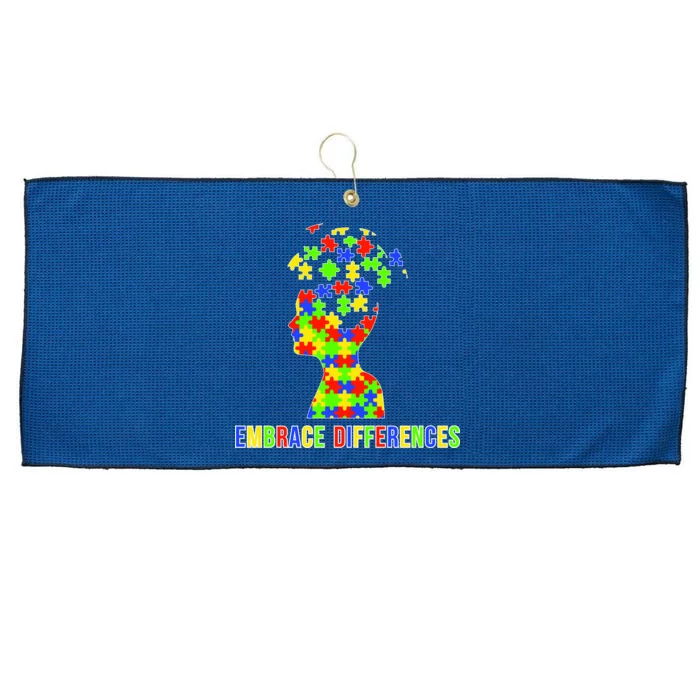 Embrace Differences Autism Awareness Puzzle Pieces Large Microfiber Waffle Golf Towel