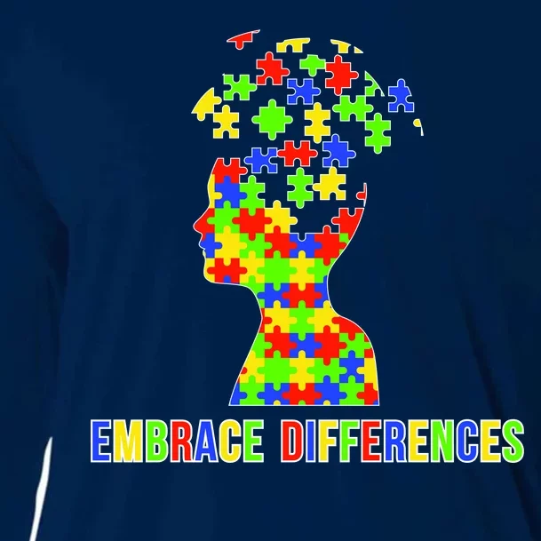 Embrace Differences Autism Awareness Puzzle Pieces Cooling Performance Long Sleeve Crew