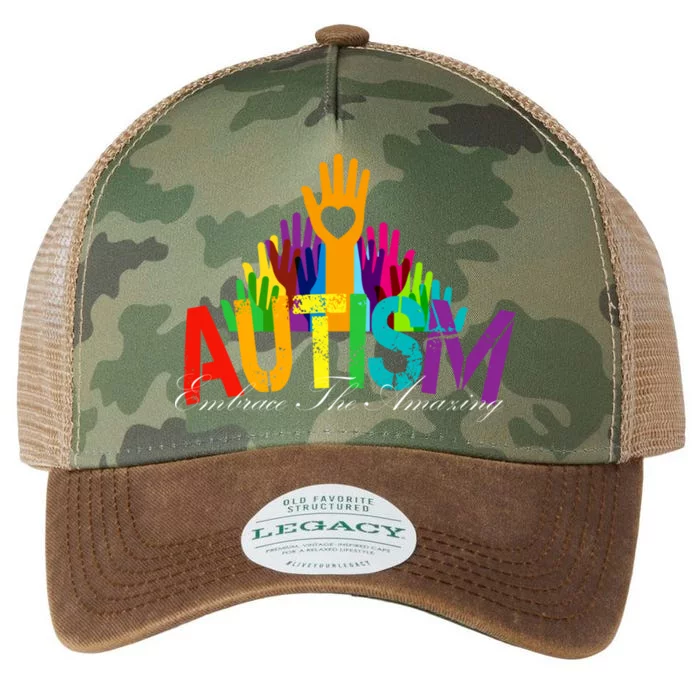 Embrace The Amazing Autism Hands Legacy Tie Dye Trucker Hat