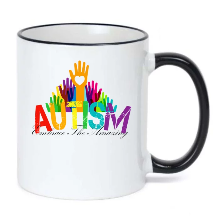 Embrace The Amazing Autism Hands Black Color Changing Mug