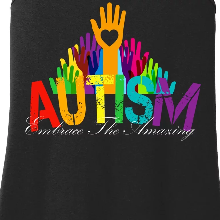 Embrace The Amazing Autism Hands Ladies Essential Tank