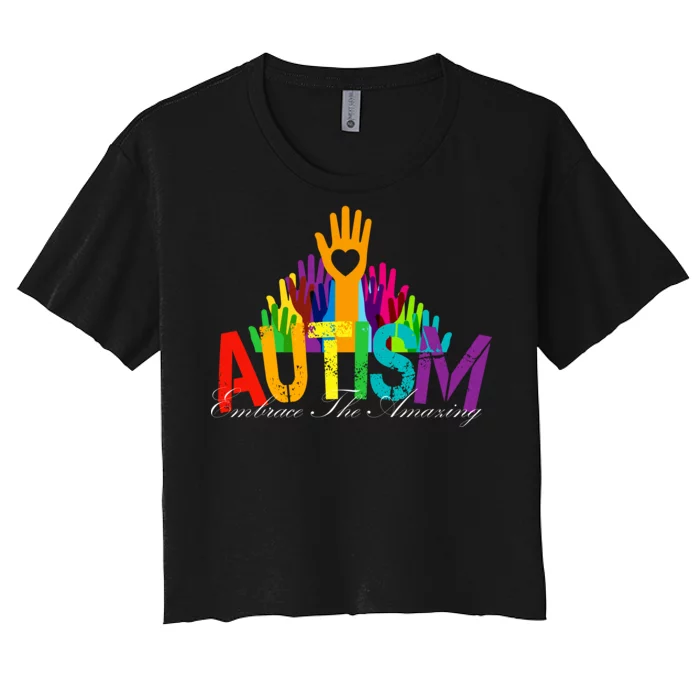 Embrace The Amazing Autism Hands Women's Crop Top Tee