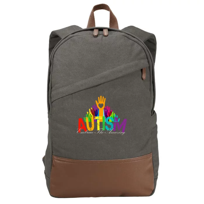 Embrace The Amazing Autism Hands Cotton Canvas Backpack