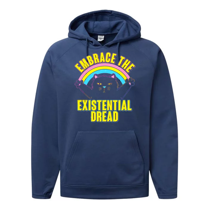 Embrace The Existential Dread Cat Performance Fleece Hoodie