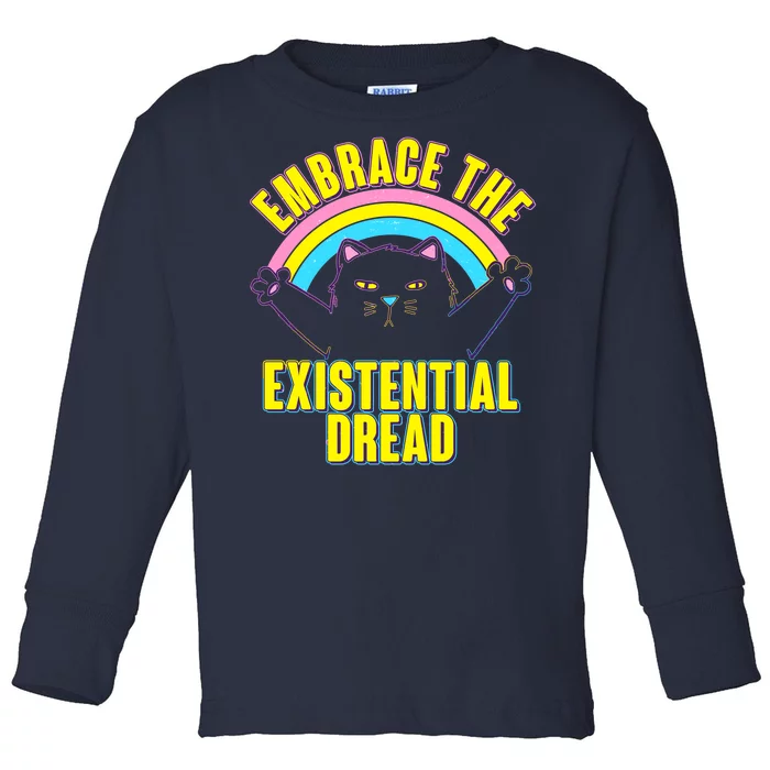 Embrace The Existential Dread Cat Toddler Long Sleeve Shirt