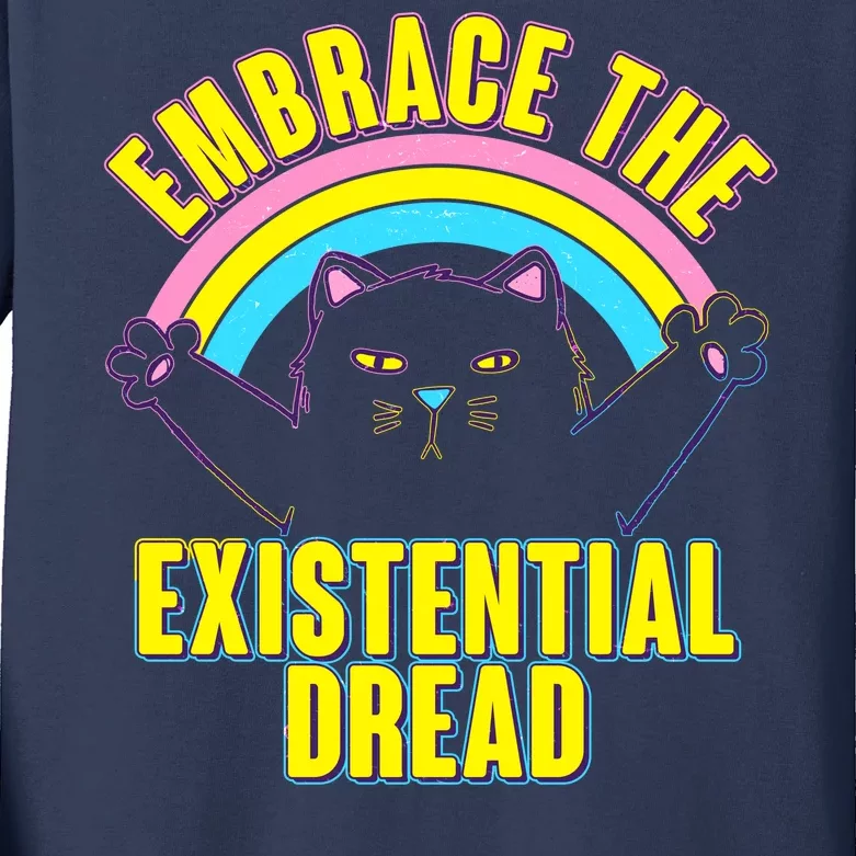 Embrace The Existential Dread Cat Kids Long Sleeve Shirt