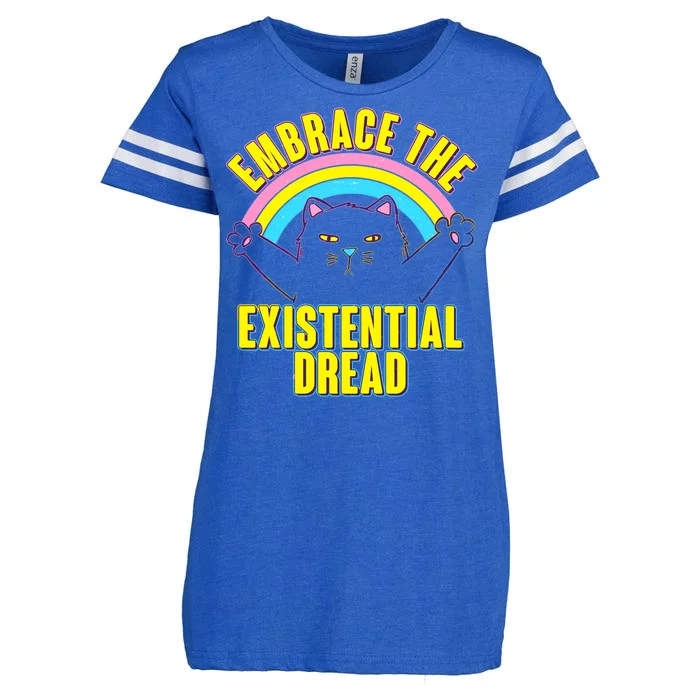 Embrace The Existential Dread Cat Enza Ladies Jersey Football T-Shirt